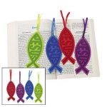 Christian Fish Bookmarks - Pack of 12