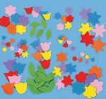 Foam flowers and leaves - pack of 250