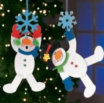 Snowman dangling on a snowflake - 12 pack