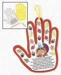 Harvest Craft - Colour your Own Thanksgiving Poem Handprint Craft - 12 Pack