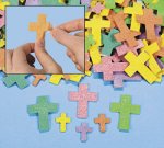 Glitter Self Adhesive Foam Crosses - pack of 50