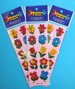 Iridescent Flowers Stickers - 1 sheet