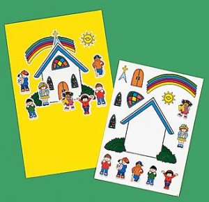 Build a Church religious sticker sheets - Sunday school 12 pack