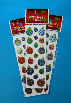 Christmas Prism Baubles Sticker Selection - 1 sheet