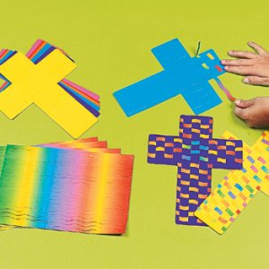 Christian Craft - Colourful Weaving Crosses - 24 Pack