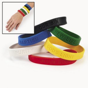 Christian Rubber Bracelets on Christian Colours Of Faith Bracelet  These Colourful Rubber Bracelets