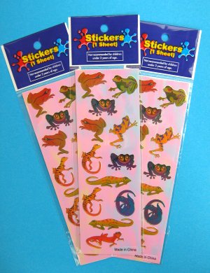 Iridescent Reptile Stickers - 1 sheet