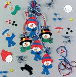 Christmas Craft - Dangling Snowmen Door Hanger Craft: 1 item