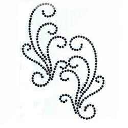 Self adhesive black rhinestone crafts gems border swirl (1)