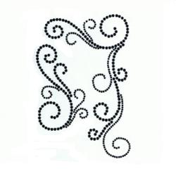 Self adhesive black rhinestone crafts gems border swirl (2)
