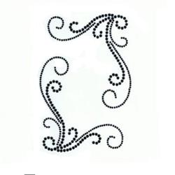 Self adhesive black rhinestone crafts gems border swirl (3)