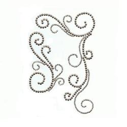 Self adhesive gold rhinestone crafts gems border swirl (5)