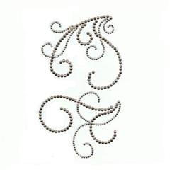 Self adhesive gold rhinestone crafts gems border swirl (6)