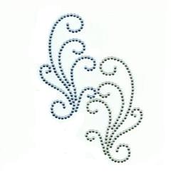 Self adhesive blue & green rhinestone crafts gems border swirl (9)