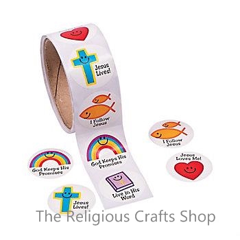 Christian Symbols Smiles Stickers:  Pack of 50