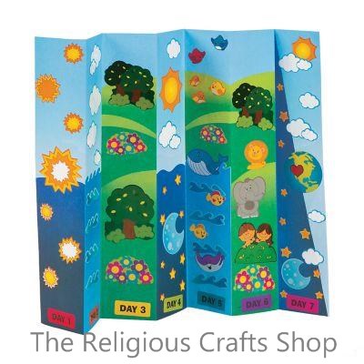 'The Creation' Fold up Scene with Sticker Sheets:  Pack of 12