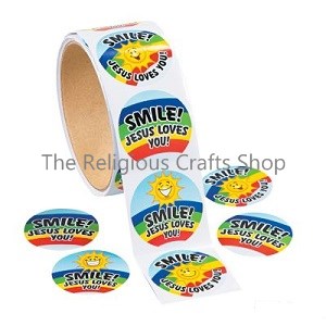 Smile, Jesus Loves You Stickers:  Pack of 50