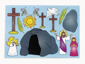 Sunday School Sticker 12 Pack:  Make an Easter Scene