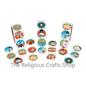 Colourful Christmas Stickers:  Pack of 50