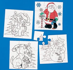 Christmas Colour your own Jigsaw:  1 item