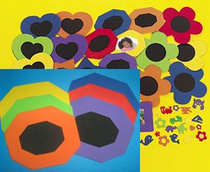 Foam Octagonal Frames with Self Adhesive Shapes:  6 Pack