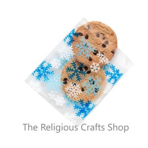 Snowflake sealable Plastic Gift bags: 10 bags in a pack