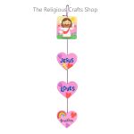 Jesus Loves Me Heart Mobile Hanging Craft: 1 item